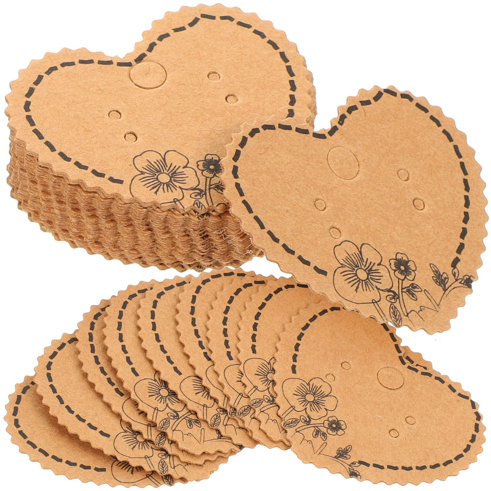100 Pcs Earring Display Cards Vintage Heart Paper Holder Studs Necklace Packaging Light Brown Jewelry Storage Foldable Kraft
100 Pcs Earring Display Cards Vintage Heart Paper Holder Studs Necklace Packaging Light Brown Jewelry Storage Foldable Kraft