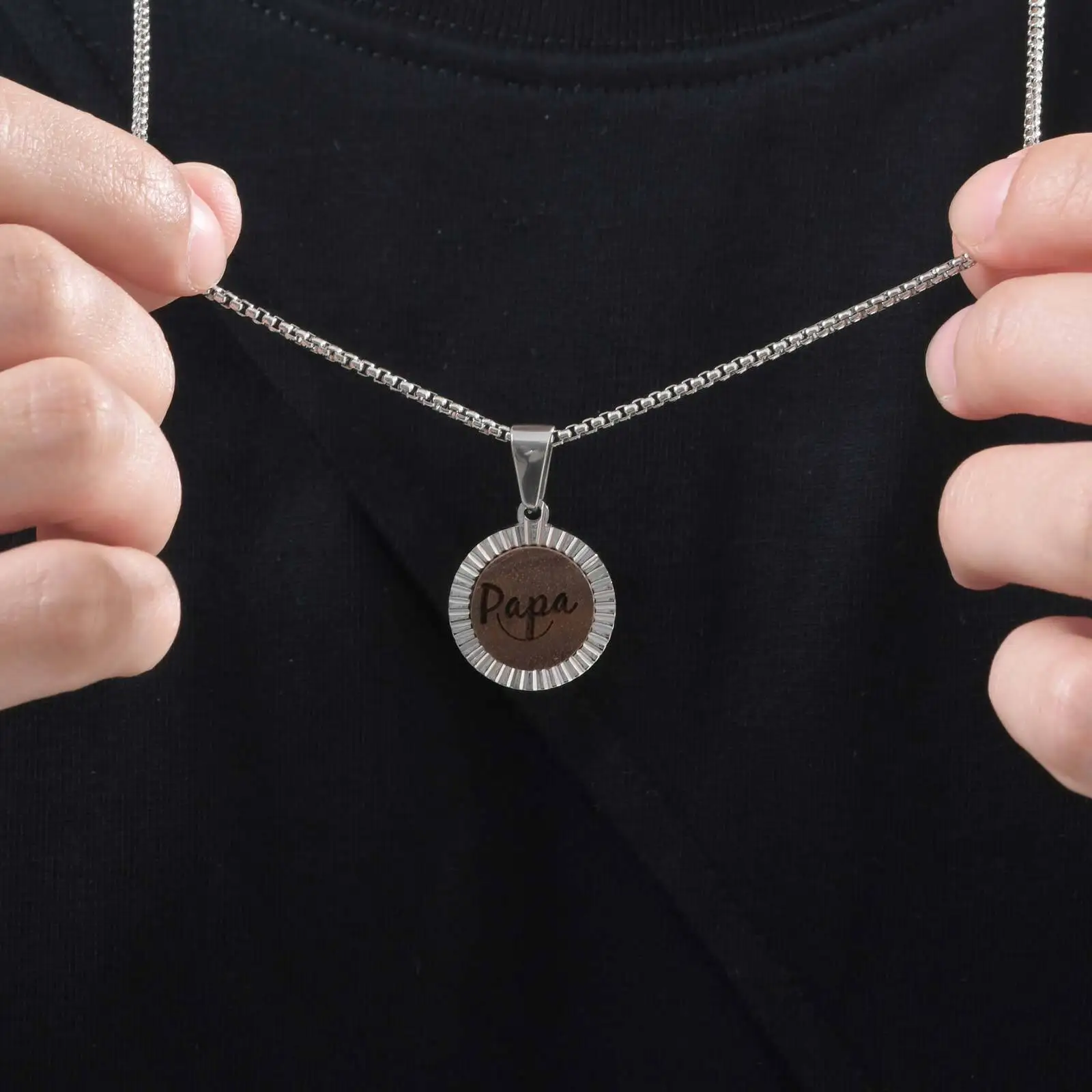 Stylish Brown Papa Necklace for Men Boys,Wood Charm Round Pendant Necklace,Father's Day Jewelry Gifts
Stylish Brown Papa Necklace for Men Boys,Wood Charm Round Pendant Necklace,Father's Day Jewelry Gifts