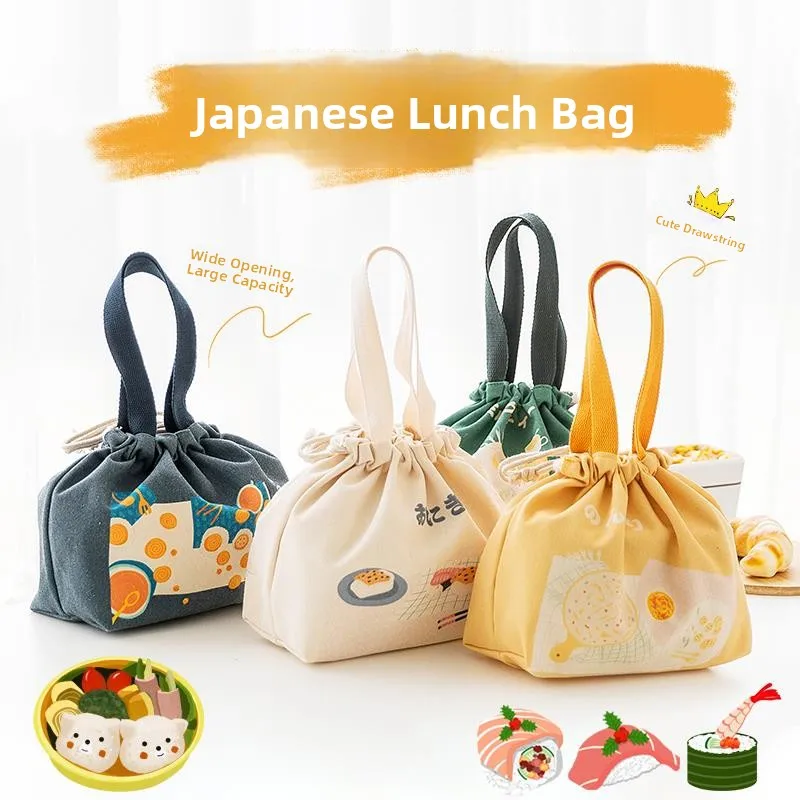 Cute Canvas Bento Box Bag Japanese Style Insulated Lunch Bag for Office Workers Students Simple Design Handheld Meal Storage
Cute Canvas Bento Box Bag Japanese Style Insulated Lunch Bag for Office Workers Students Simple Design Handheld Meal Storage