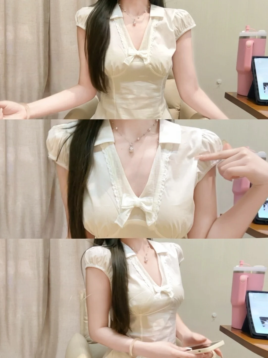 Sweet V-neck Lace Collar Shirt Women Slim Fit Summer Spring Fashion Set with Pleated Skirt Knot Short Sleeve Blouse
Sweet V-neck Lace Collar Shirt Women Slim Fit Summer Spring Fashion Set with Pleated Skirt Knot Short Sleeve Blouse