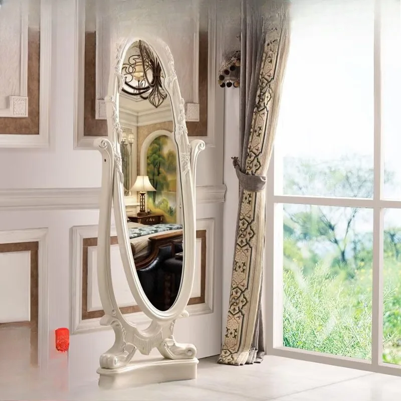 European carved full-length mirror, bedroom household makeup mirror
European carved full-length mirror, bedroom household makeup mirror