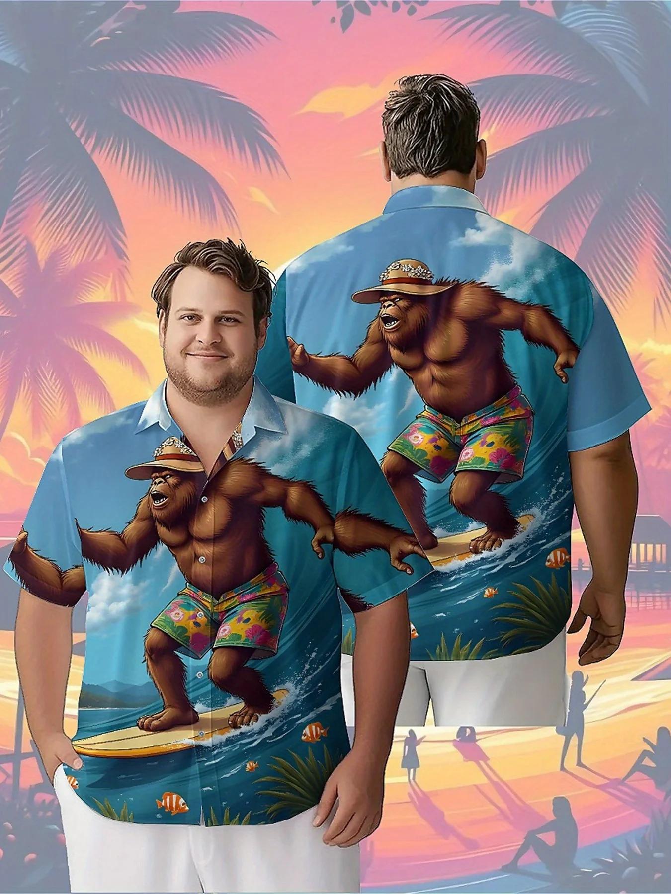 Men's Plus Size Hawaiian Shirts Sasquatch Tropical Surfing Adventure pattern, Button Shirts, Unisex Casual Clothing, Summer Top
Men's Plus Size Hawaiian Shirts Sasquatch Tropical Surfing Adventure pattern, Button Shirts, Unisex Casual Clothing, Summer Top