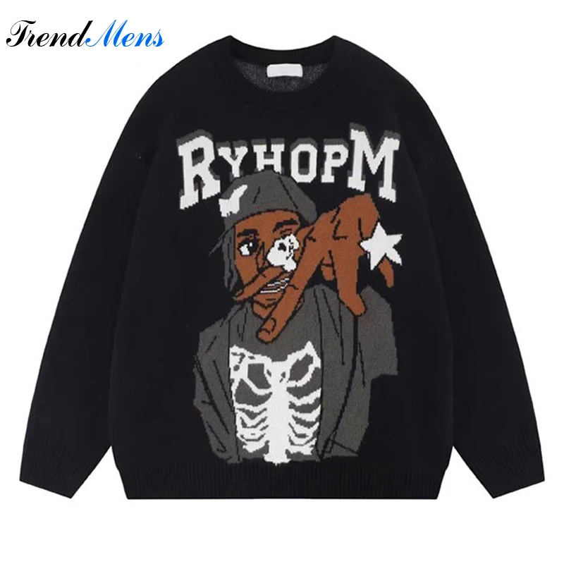 Hip Hop Rap Men's Sweater 2023 High Street Harajuku New Knit Pullovers Winter Y2k Jumper Vintage Women's Sweater Knitwears Wool
Hip Hop Rap Men's Sweater 2023 High Street Harajuku New Knit Pullovers Winter Y2k Jumper Vintage Women's Sweater Knitwears Wool