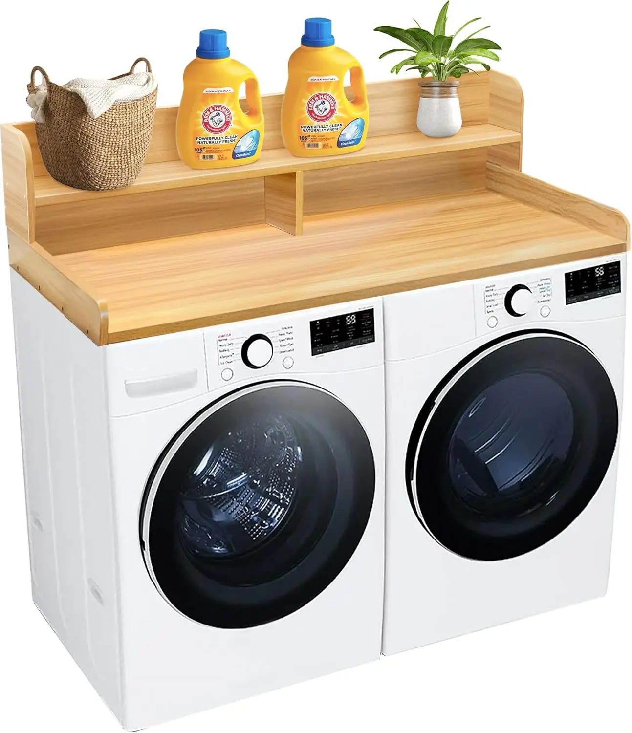 Laundry Countertop with Two Tier Shelf Universal Fit for Washer Dryer Solid Wood Oak
Laundry Countertop with Two Tier Shelf Universal Fit for Washer Dryer Solid Wood Oak