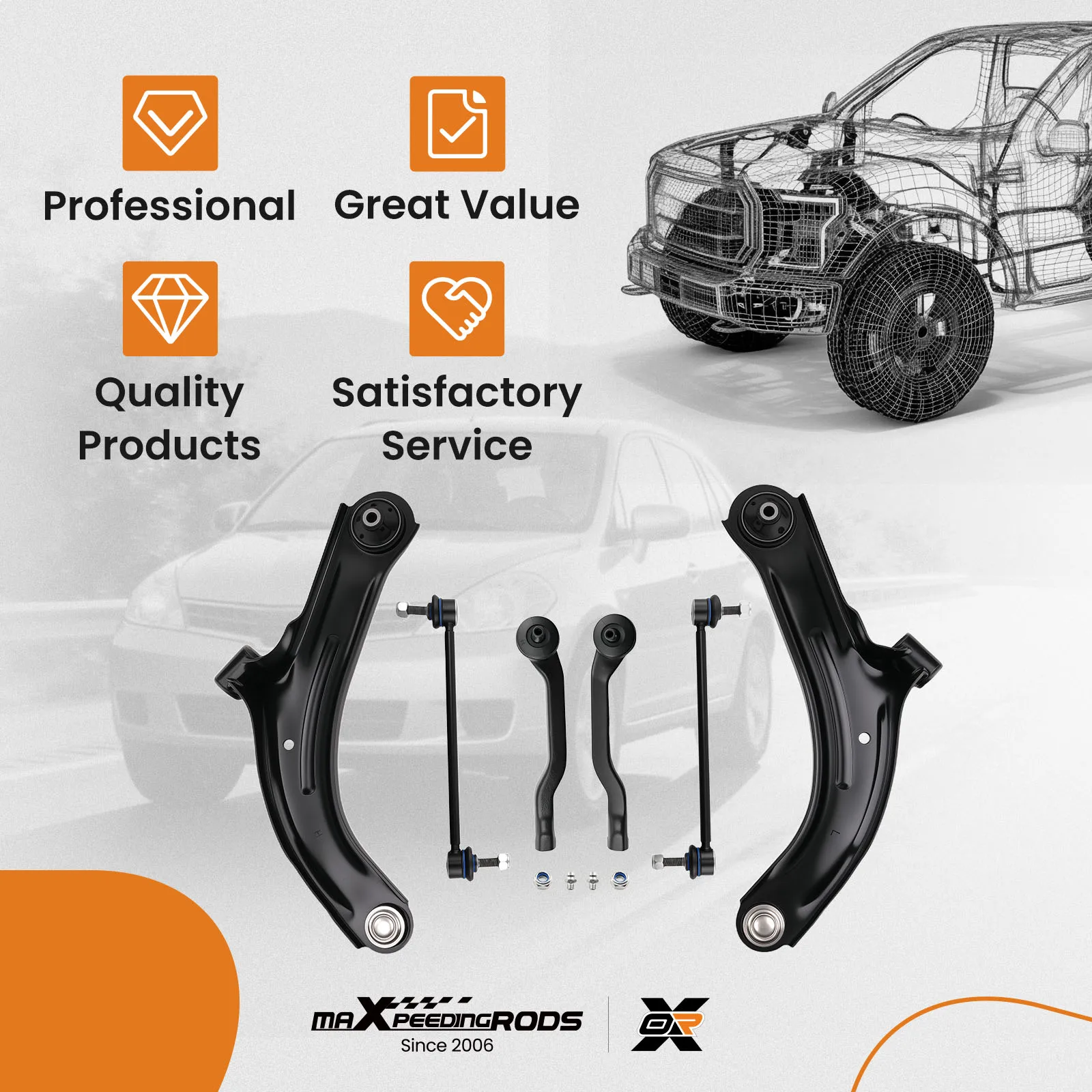 Front Lower Control Arm Suspension Kit for Nissan Versa Cube 2007-2014 K750098
Front Lower Control Arm Suspension Kit for Nissan Versa Cube 2007-2014 K750098