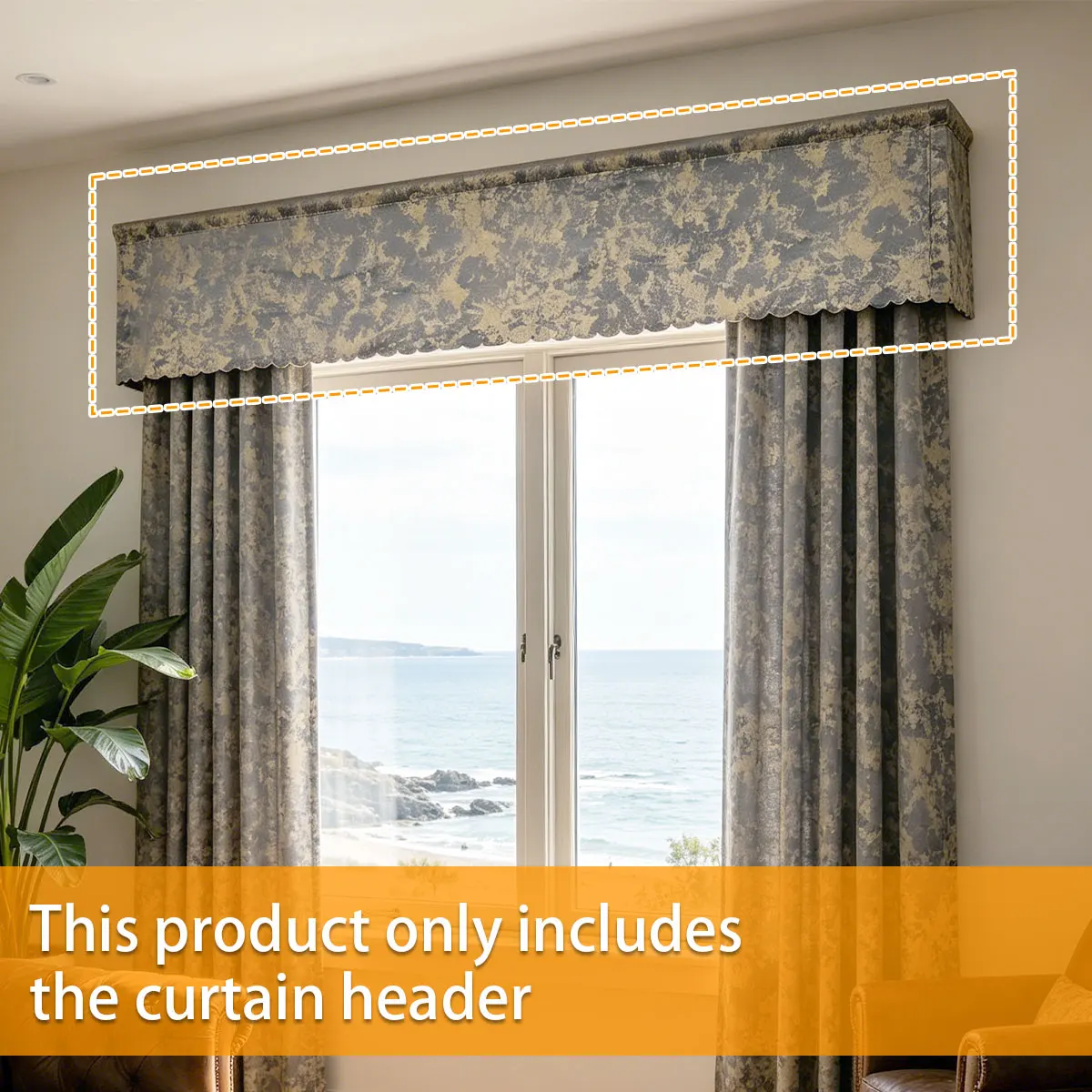 Grey & Gold Jacquard Window Valance with Scalloped Trim, Luxury Short Curtain
Grey & Gold Jacquard Window Valance with Scalloped Trim, Luxury Short Curtain