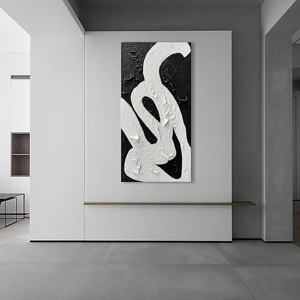 Modern Canvas Wall Art Hand Painted Textured Abstract Minimalist Black and White Oil Painting for Living Room Bedroom Decoration
Modern Canvas Wall Art Hand Painted Textured Abstract Minimalist Black and White Oil Painting for Living Room Bedroom Decoration