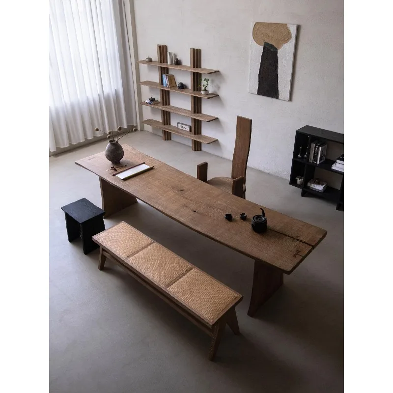 Solid wood large board tea table desk, log long table tea table tea table
Solid wood large board tea table desk, log long table tea table tea table