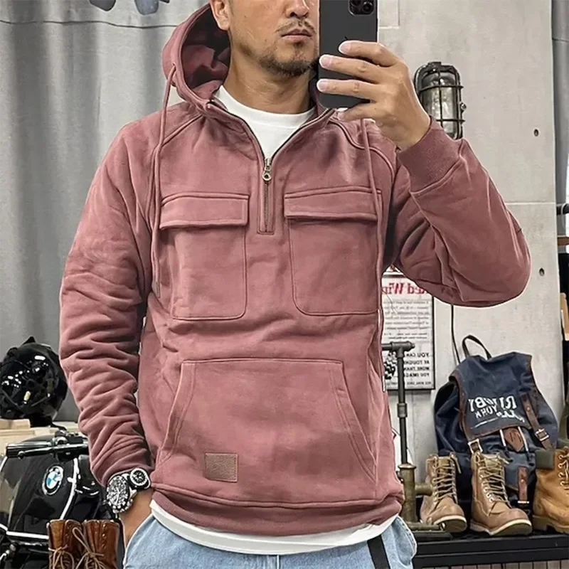 Autumn Winter New Men's Hooded Solid Color Youth Sports Multi Pocket Patch Leather Hoodie Jacket for Men
Autumn Winter New Men's Hooded Solid Color Youth Sports Multi Pocket Patch Leather Hoodie Jacket for Men