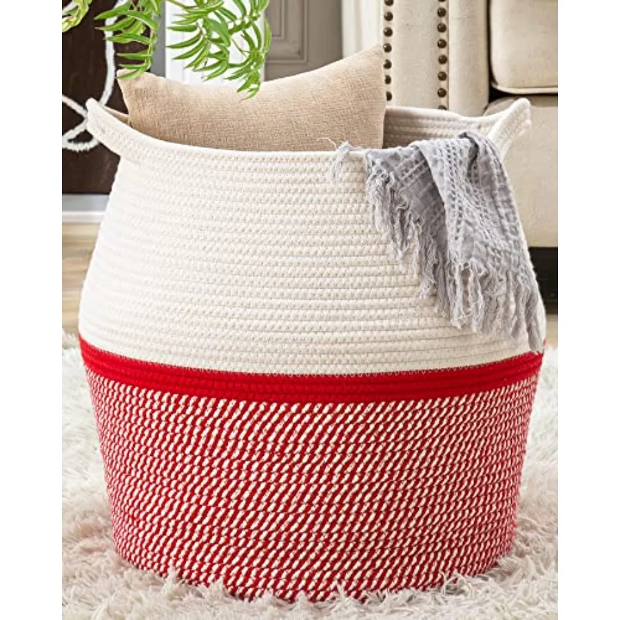 Woven Baskets for Storage 17"x17" Large Cotton Rope Woven Baby Laundry Hamper Collapsible Laundry Basket Blanket Basket for Org
Woven Baskets for Storage 17"x17" Large Cotton Rope Woven Baby Laundry Hamper Collapsible Laundry Basket Blanket Basket for Org