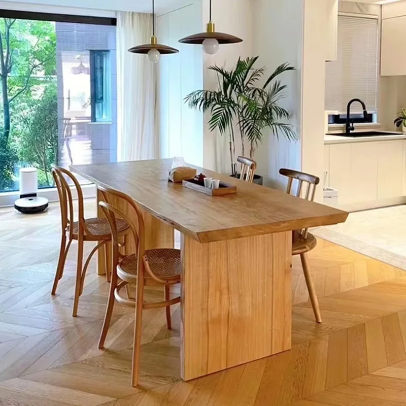 Nordic solid wood dining table household small apartment Japanese-style dining table wabi wind
Nordic solid wood dining table household small apartment Japanese-style dining table wabi wind