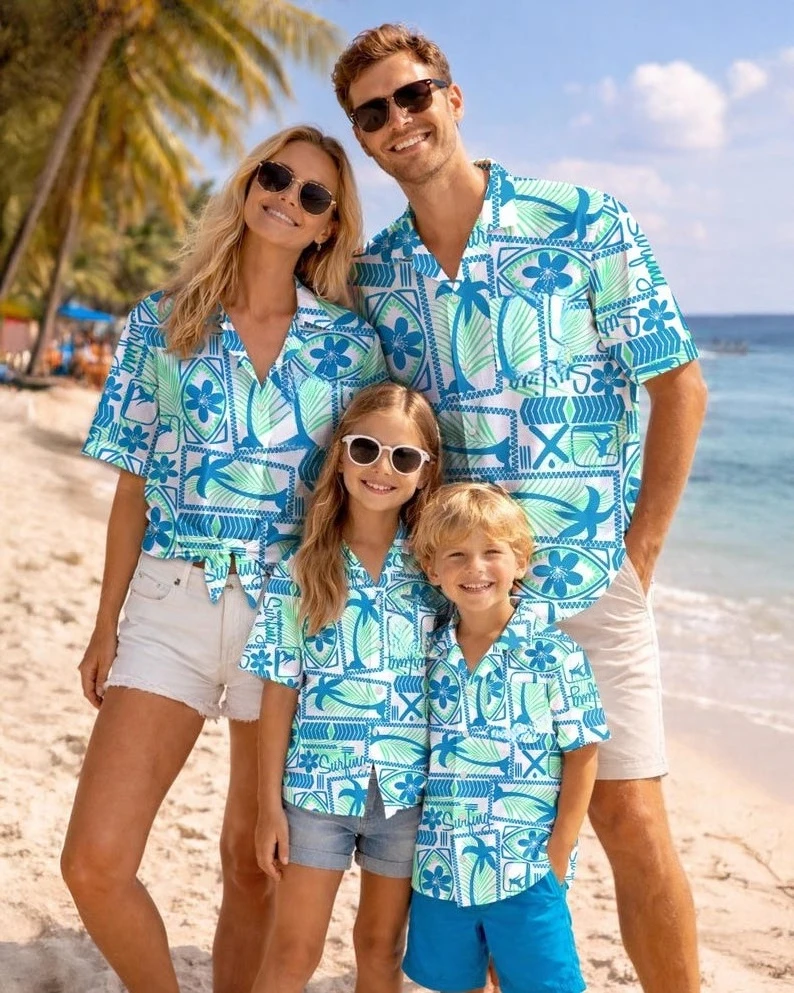 2026 Summer Fashion New Men's Coconut Tree Hawaiian Button Shirt Loose Quick Drying Sports Vacation Style Parent Child T-shirt
2026 Summer Fashion New Men's Coconut Tree Hawaiian Button Shirt Loose Quick Drying Sports Vacation Style Parent Child T-shirt