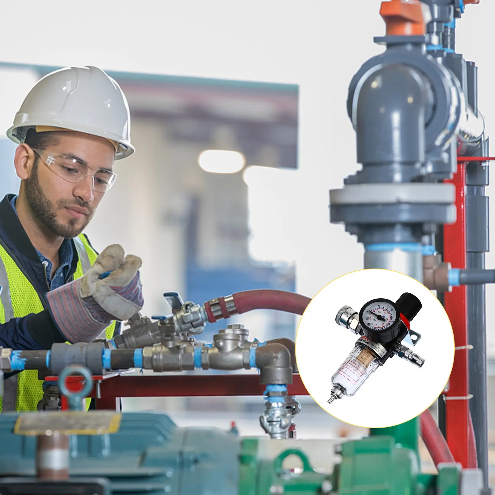 Фильтр для воздушного компрессора с манометром, пневматический регулятор давления для фильтрации пыли и частиц, аксессуар для фильтра-регулятора
Фильтр для воздушного компрессора с манометром, пневматический регулятор давления для фильтрации пыли и частиц, аксессуар для фильтра-регулятора