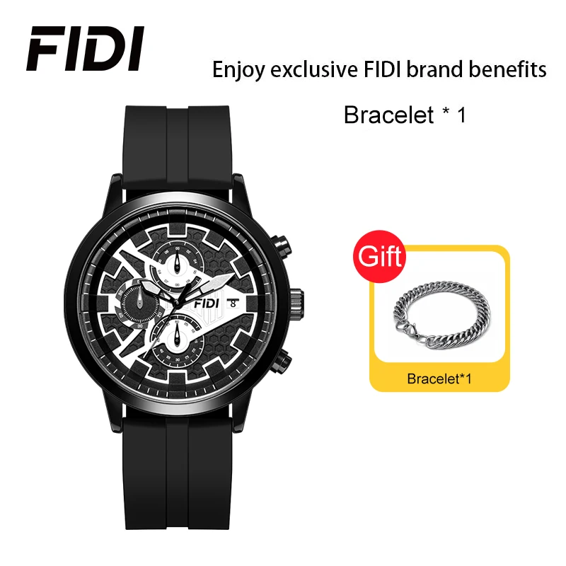 FIDI Business Quartz Watch for Men Luxury Sports Brand Silicone Strap Wristwatch Relogio Masculino Waterproof Clock FD111 Gifts
FIDI Business Quartz Watch for Men Luxury Sports Brand Silicone Strap Wristwatch Relogio Masculino Waterproof Clock FD111 Gifts