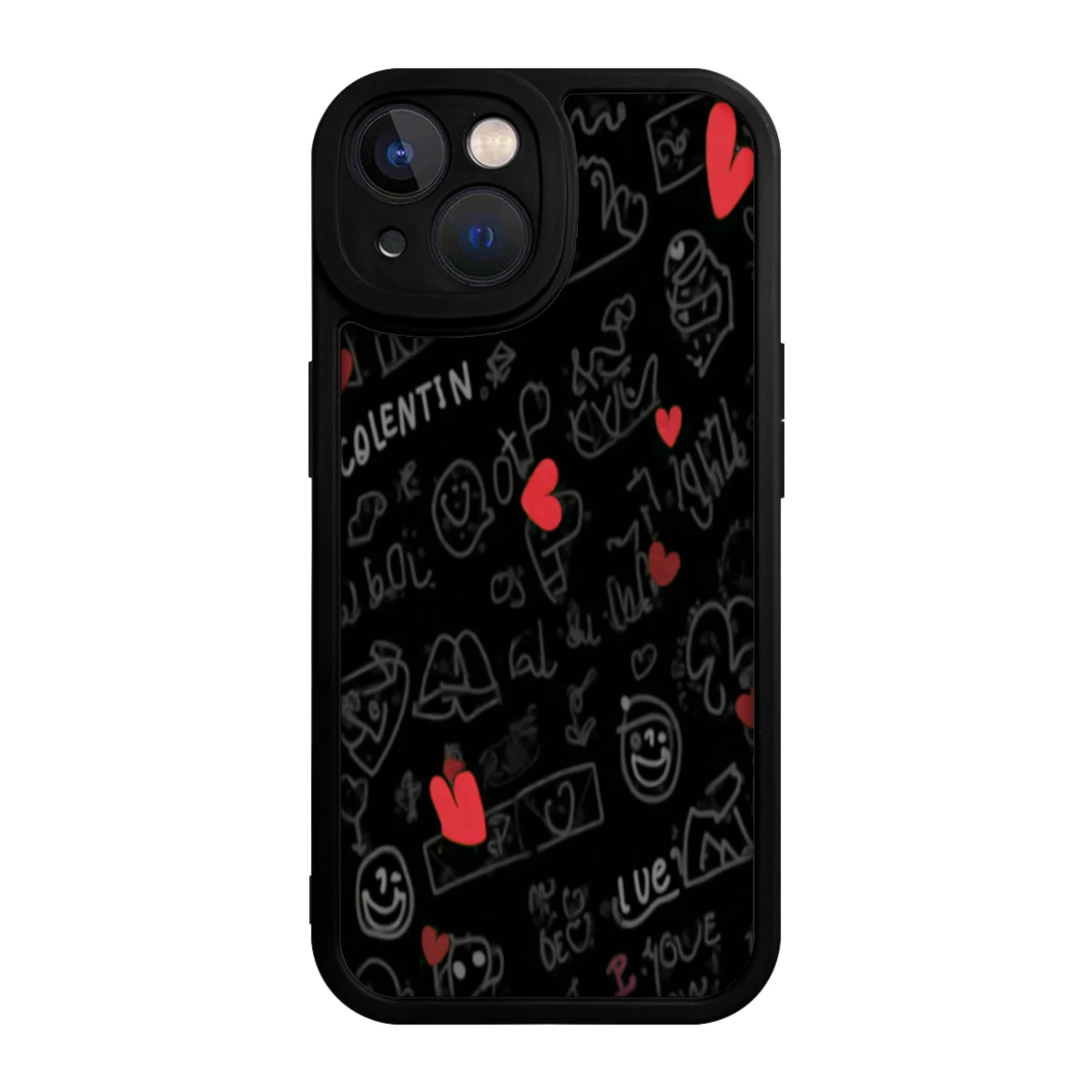 Phone Case Black Doodle Hearts And Names Pattern For Iphone X To Iphone 16 Pro Max Daily Use And Gift
Phone Case Black Doodle Hearts And Names Pattern For Iphone X To Iphone 16 Pro Max Daily Use And Gift