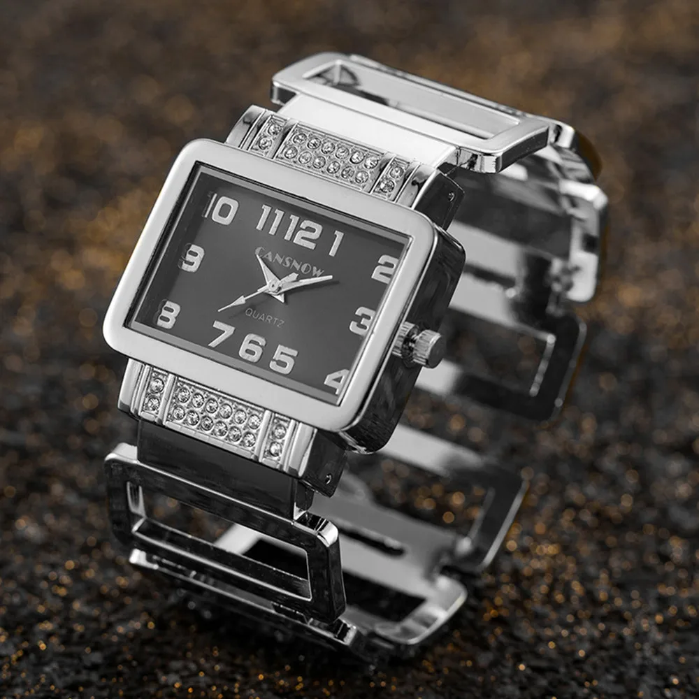 New Rectangle Ladies Watch Gold Silver Bangle Rhinestone Hollow Steel Band Elegant Women Quartz Wristwatch Reloj Mujer
New Rectangle Ladies Watch Gold Silver Bangle Rhinestone Hollow Steel Band Elegant Women Quartz Wristwatch Reloj Mujer