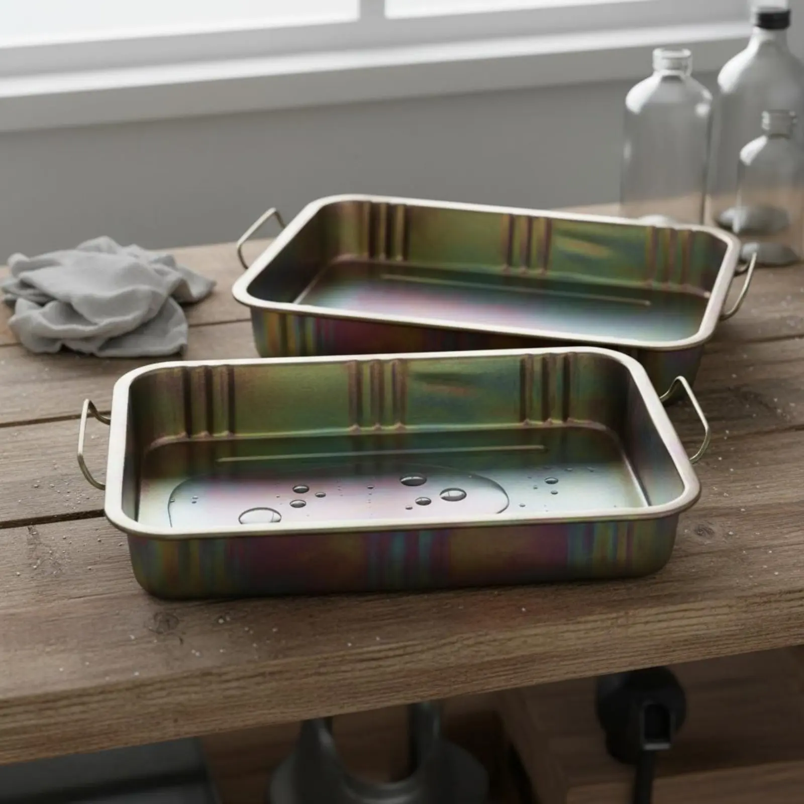 Metal Oil Drain Pan Thickened Automotive Drain Pan Auto Parts Tray Large Capacity Easy to Clean for Garage
Metal Oil Drain Pan Thickened Automotive Drain Pan Auto Parts Tray Large Capacity Easy to Clean for Garage
