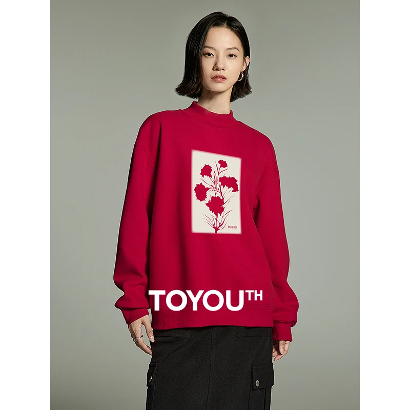 Toyouth Women Plush Sweatshirt 2023 Winter Long Sleeve Half High Collar Loose Hoodies Floral Print Fashion Black Red Tops
Toyouth Women Plush Sweatshirt 2023 Winter Long Sleeve Half High Collar Loose Hoodies Floral Print Fashion Black Red Tops