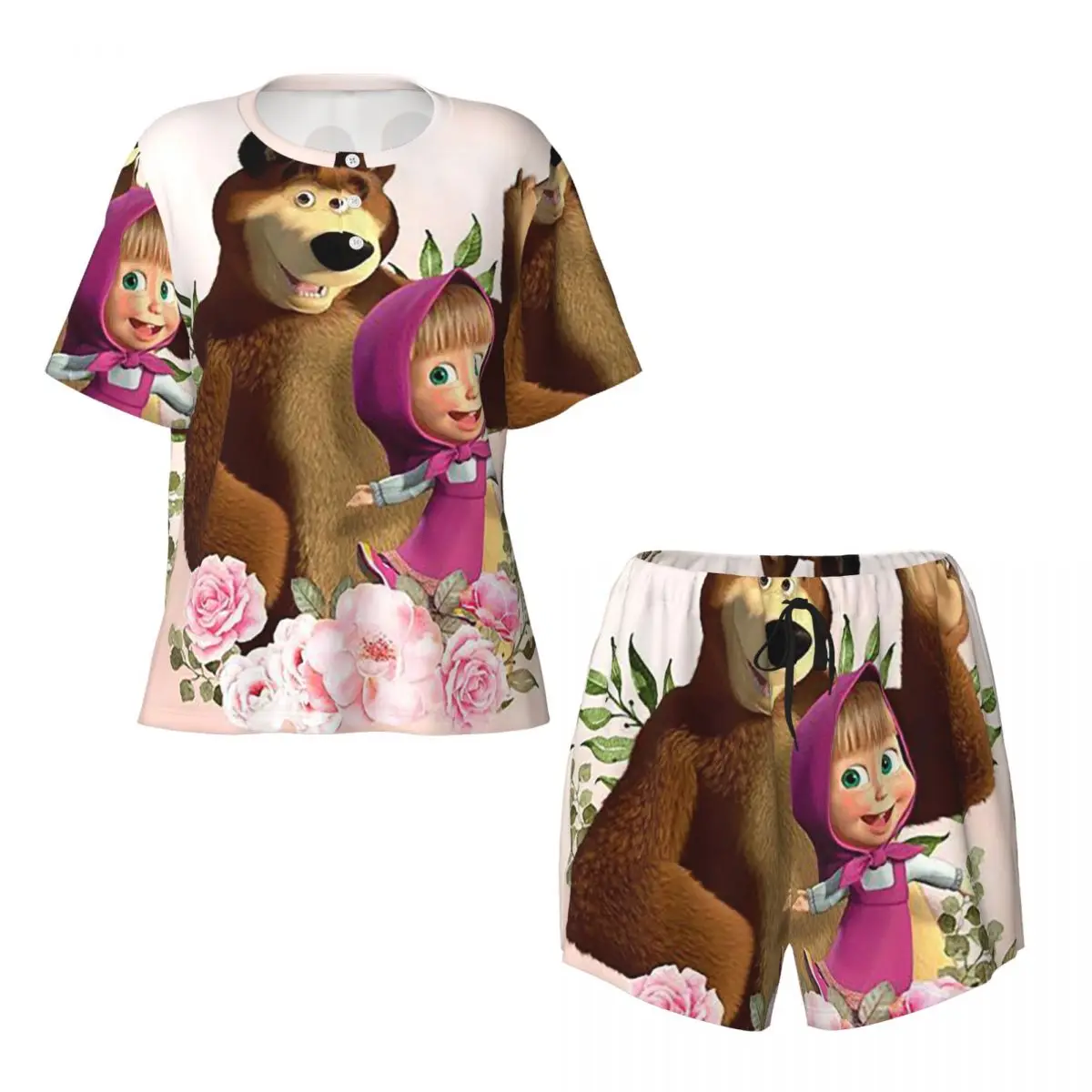 Cartoon Masha And The Bears Round Neck Short Sleeve Nightgowns for Sleeping Sleepshirts Women Soft Pajama Set Short Pants
Cartoon Masha And The Bears Round Neck Short Sleeve Nightgowns for Sleeping Sleepshirts Women Soft Pajama Set Short Pants