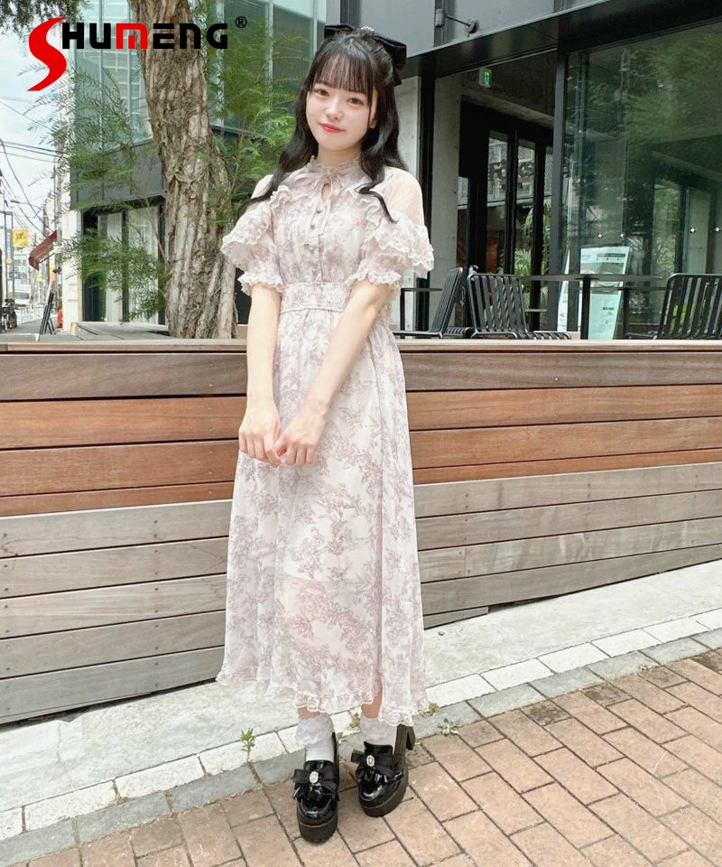 Japanese Mine Series Mass-produced Lace Edge Dress Girls Women's Summer Sweet Print Long Dress Ladies Daily Casual Dresses
Japanese Mine Series Mass-produced Lace Edge Dress Girls Women's Summer Sweet Print Long Dress Ladies Daily Casual Dresses