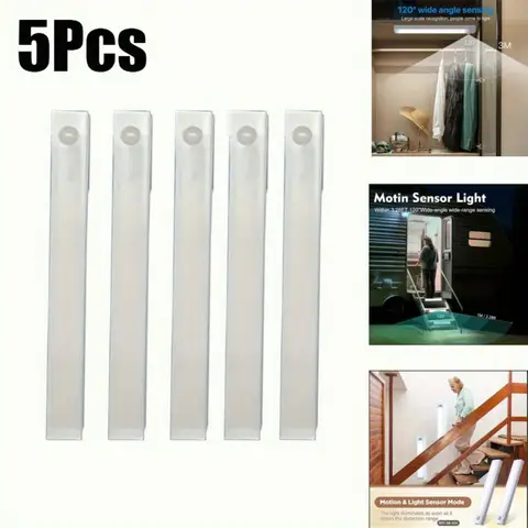 5pcs Set of LED Motion Sensor Cabinet Lights, Used for Cold And Warm Lighting, USB Rechargeable Table Lighting, Suitable for Hom
