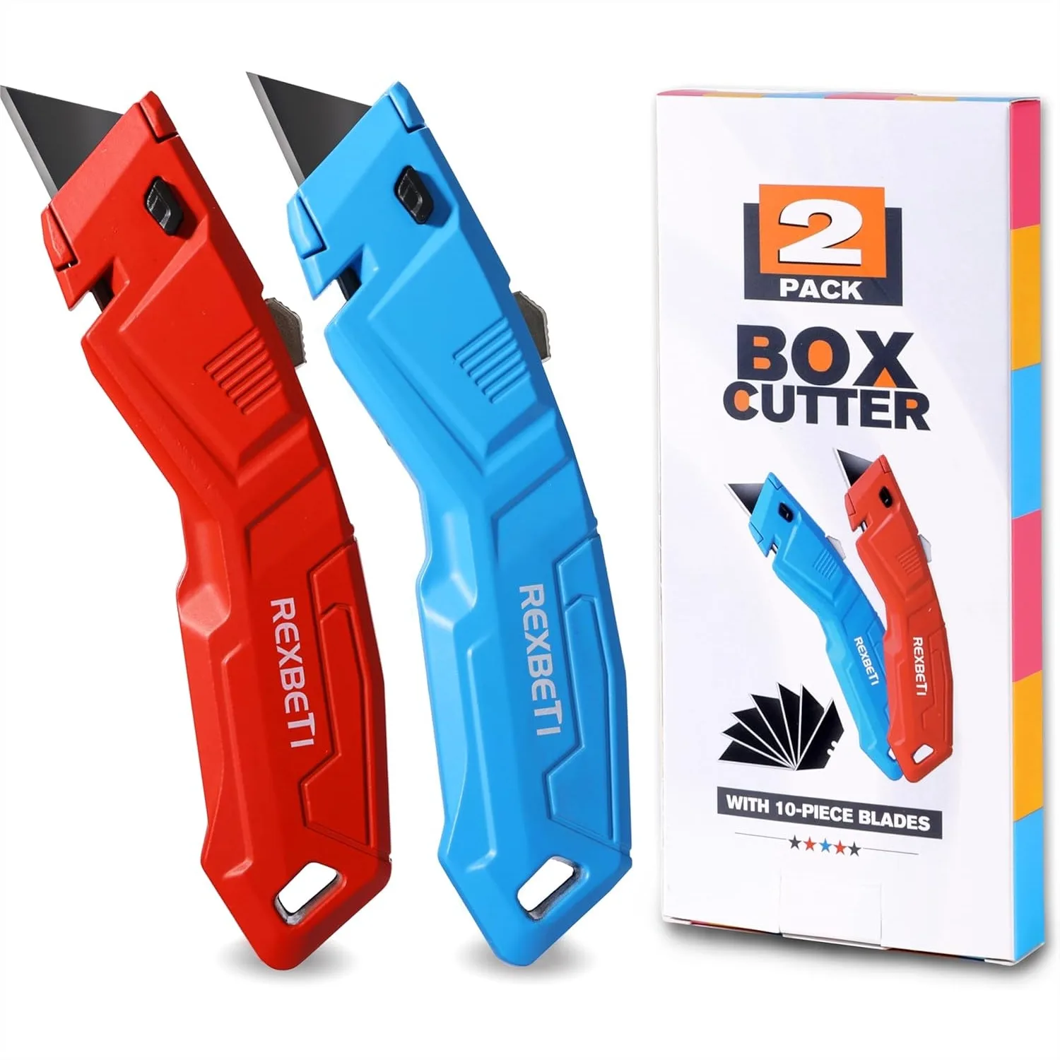 2 Pack Utility Knife With Extra Blades Retractable Heavy Duty Box Cutter For Cartons Cardboard And Boxes 10 Blades Included
2 Pack Utility Knife With Extra Blades Retractable Heavy Duty Box Cutter For Cartons Cardboard And Boxes 10 Blades Included