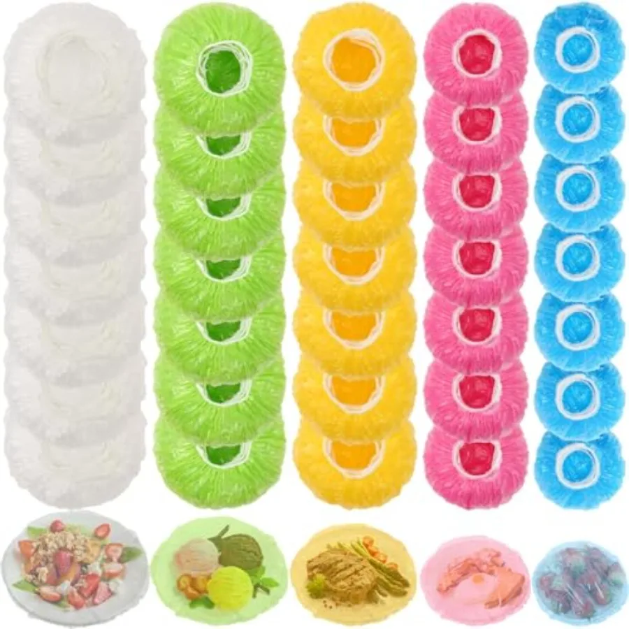 Pcs Bowl Covers, 5 Size Plastic Food Covers with Elastic, Colors Bowl Reusable, Alternative to Foil, Fresh Keeping, Disposable
Pcs Bowl Covers, 5 Size Plastic Food Covers with Elastic, Colors Bowl Reusable, Alternative to Foil, Fresh Keeping, Disposable