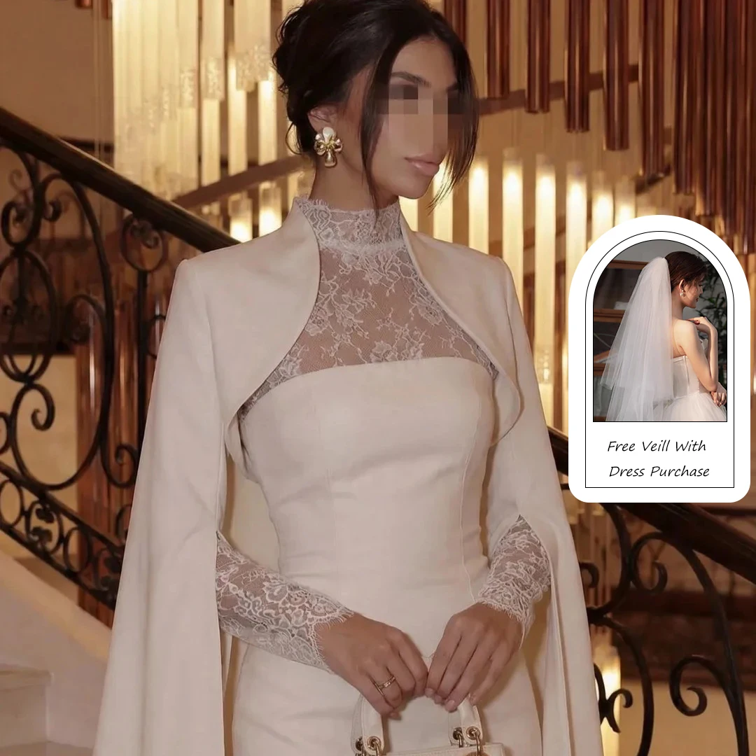 Booma Mermaid Long Lace Simple Wedding Dresses Long Sleeve Satin Elegant Brides Gown Custom Made 2026
Booma Mermaid Long Lace Simple Wedding Dresses Long Sleeve Satin Elegant Brides Gown Custom Made 2026