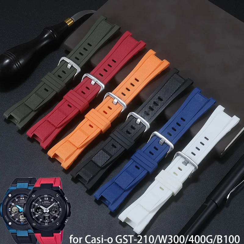 Для Casio серии GST GST-210/W300/400G/B100//S310 ремешок для часов из силиконовой резины с насечкой 26x14 мм, черный, красный, спортивный браслет для дайвинга
Для Casio серии GST GST-210/W300/400G/B100//S310 ремешок для часов из силиконовой резины с насечкой 26x14 мм, черный, красный, спортивный браслет для дайвинга