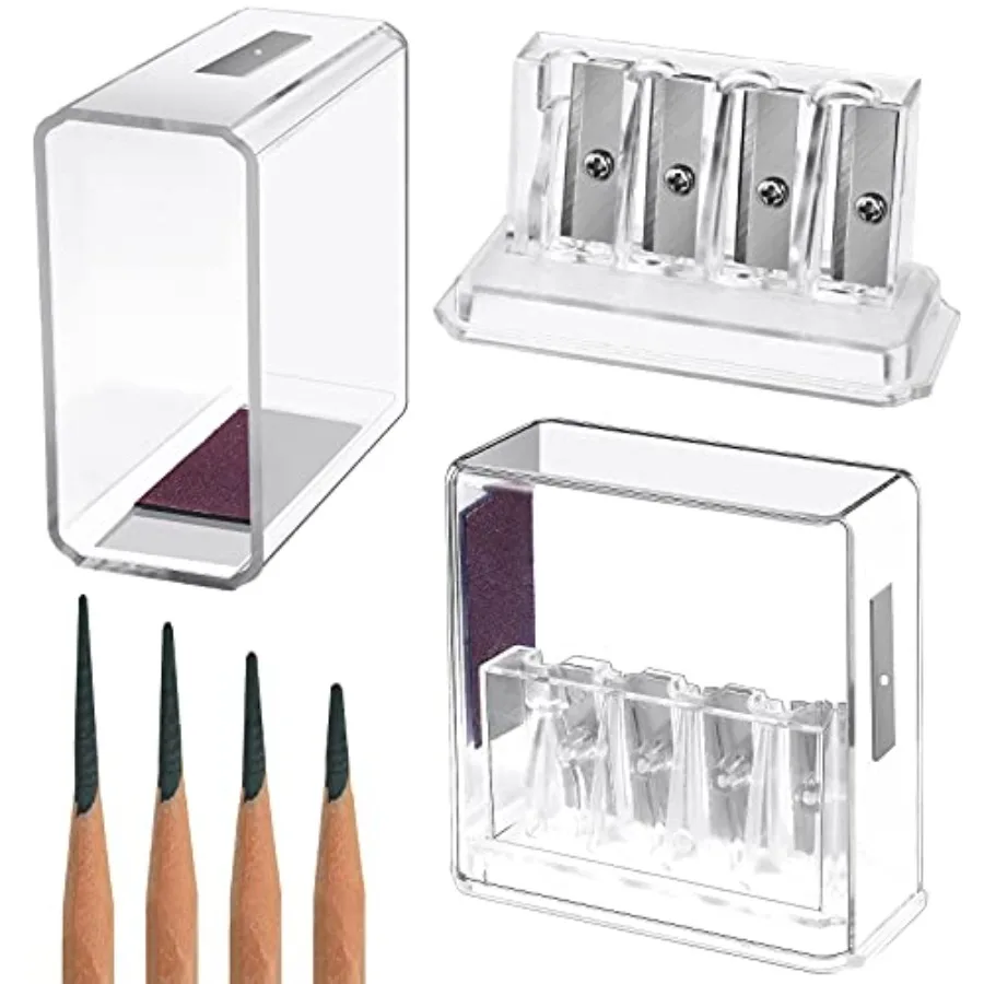 2 Pieces Carpenter Long Point Manual Pencil Sharpener with Plastic Lid 4 Holes Handheld Sharpener for Sketching, Charcoal, Colo
2 Pieces Carpenter Long Point Manual Pencil Sharpener with Plastic Lid 4 Holes Handheld Sharpener for Sketching, Charcoal, Colo