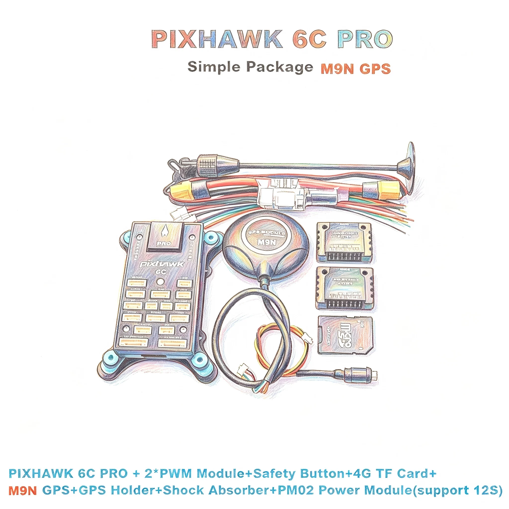 PIXHAWK 6C PRO FMUV6C Ardupilot PX4 32 Bit Flight Controller Autopilot with 4G SD Safety Built-in Buzzer Copter Plane Rover Boat
PIXHAWK 6C PRO FMUV6C Ardupilot PX4 32 Bit Flight Controller Autopilot with 4G SD Safety Built-in Buzzer Copter Plane Rover Boat