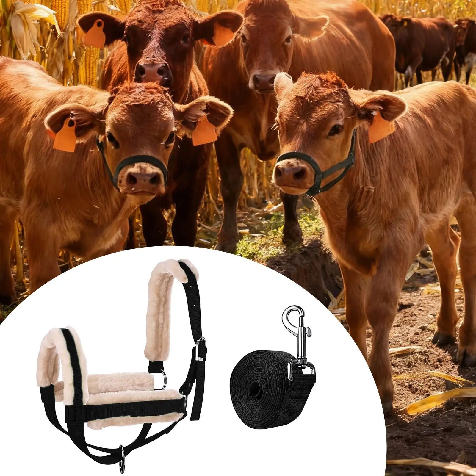 Cattle Halter with Long Leading Rope Adjustable Nylon Calf Halter Livestock Handling for Outdoor Ranch Goat Sheep
Cattle Halter with Long Leading Rope Adjustable Nylon Calf Halter Livestock Handling for Outdoor Ranch Goat Sheep