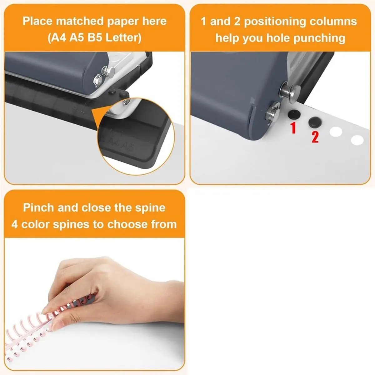 *ESTR 10 Hole Punch Binding Machine for Planners, with 10 Multi-Color Binder Rings, 30 Holes on A4, 20 Holes on A5 Grey
*ESTR 10 Hole Punch Binding Machine for Planners, with 10 Multi-Color Binder Rings, 30 Holes on A4, 20 Holes on A5 Grey