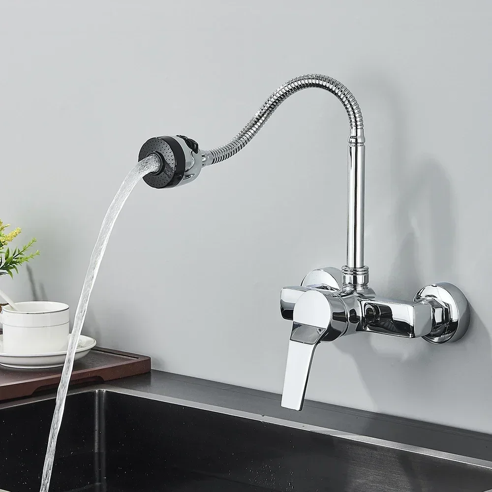 Wall Mounted Cold Hot Mixer Tap Single Handle 2 Modes Spray Sink Faucet Kitchen Faucets Double Control Bathroom Faucets
Wall Mounted Cold Hot Mixer Tap Single Handle 2 Modes Spray Sink Faucet Kitchen Faucets Double Control Bathroom Faucets