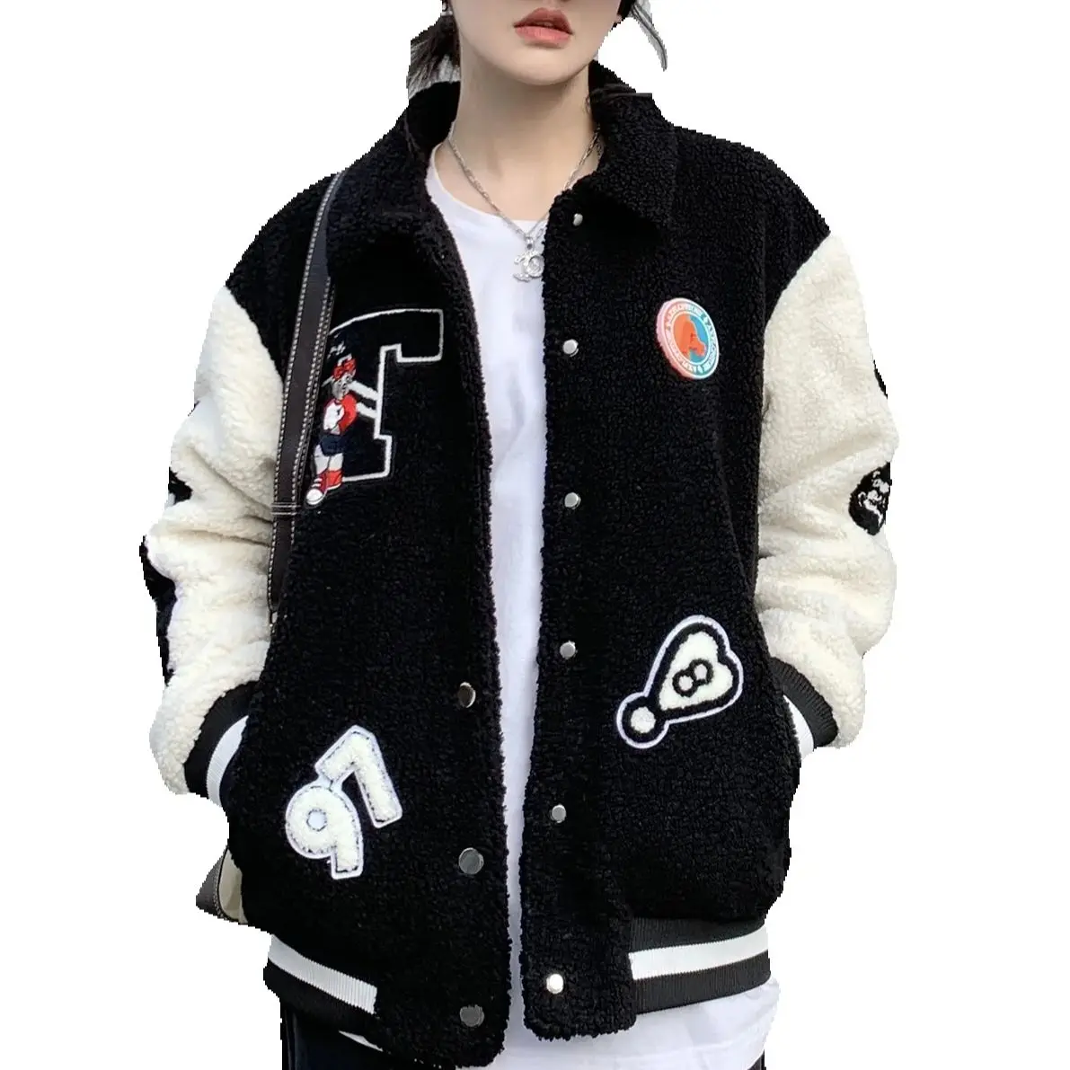 Men's Cartoon Letters Embroidery Polar Fleece Jacket Vintage Lapel Buttons Thick Casual Coats for Fall and Winter
Men's Cartoon Letters Embroidery Polar Fleece Jacket Vintage Lapel Buttons Thick Casual Coats for Fall and Winter