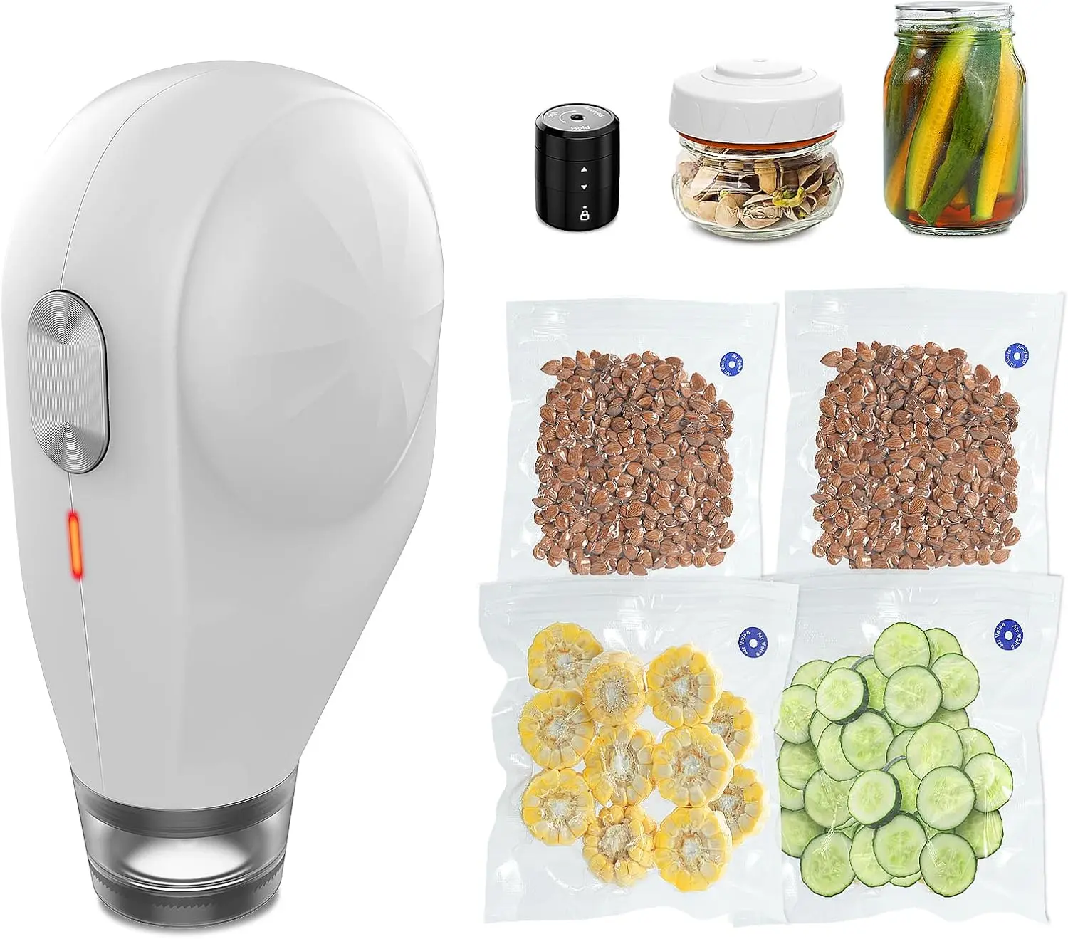 Электрический вакуумный упаковщик, «все в одном» для банок Мейсона, сумок и бутылок вина, идеально подходит для хранения продуктов питания, экономии напитков, еды
Электрический вакуумный упаковщик, «все в одном» для банок Мейсона, сумок и бутылок вина, идеально подходит для хранения продуктов питания, экономии напитков, еды