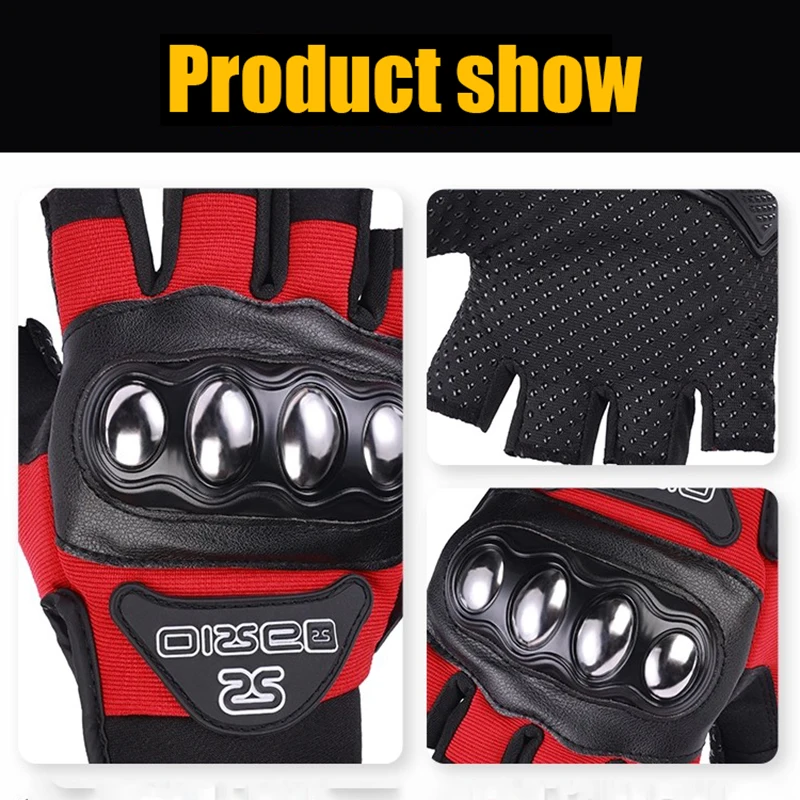 Summer Breathable Motorcycle Racer Gloves Half Finger Red Black Fingerless Glove for Motorcyclists Bicycling Riding Protection
Summer Breathable Motorcycle Racer Gloves Half Finger Red Black Fingerless Glove for Motorcyclists Bicycling Riding Protection