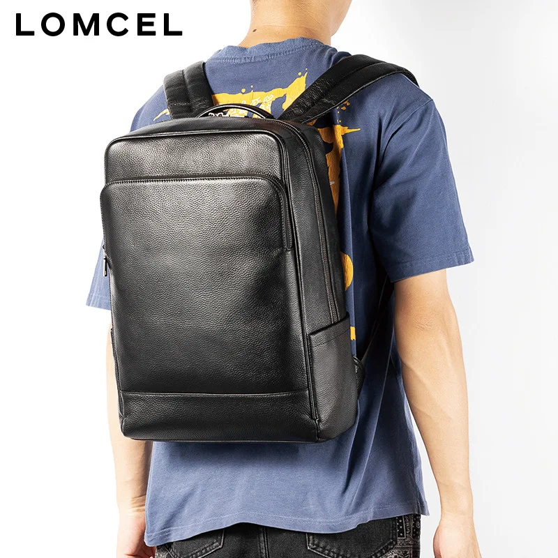 LOMCEL New men's backpack - simple and fashionable, made of top-grade cowhide, double-shoulder bag with large capacity
LOMCEL New men's backpack - simple and fashionable, made of top-grade cowhide, double-shoulder bag with large capacity