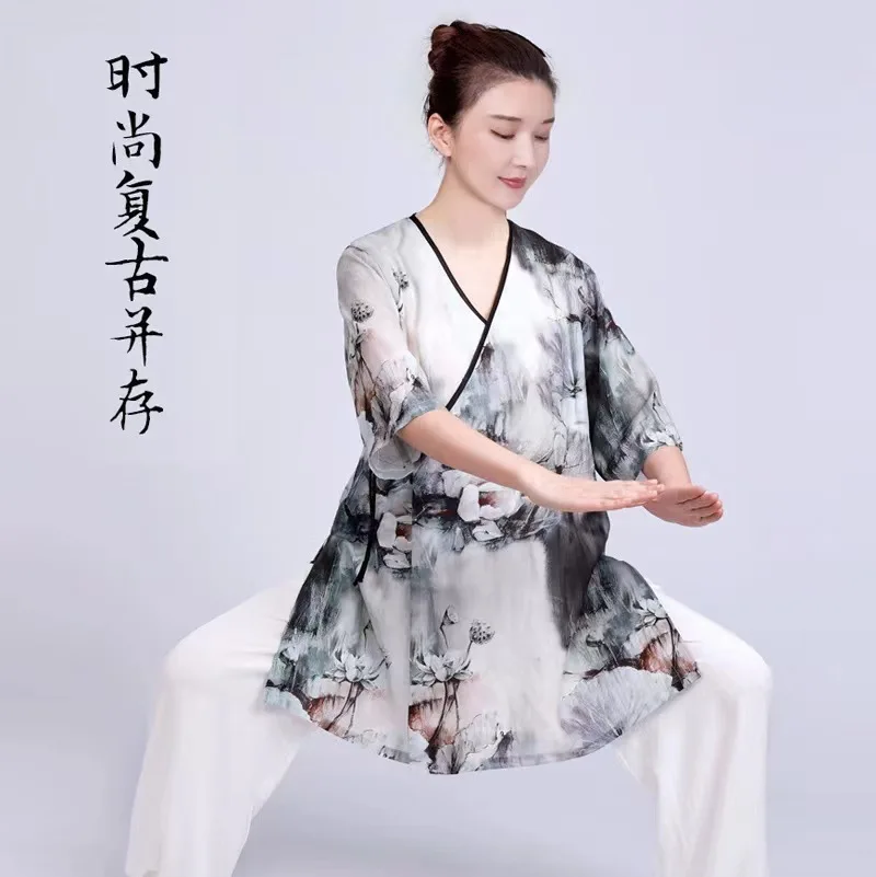 Cotton Linen Women Tai Chi Martial Arts Yoga Set Flower Printed Chinese Traditional Loose Shirt+pant Casual Exercise Fitness Set
Cotton Linen Women Tai Chi Martial Arts Yoga Set Flower Printed Chinese Traditional Loose Shirt+pant Casual Exercise Fitness Set