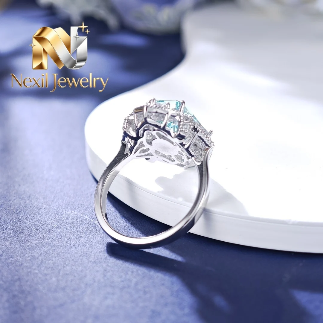 Nexil Jewelry 3CTW 7*9mm Radiant Cut Light Blue Artificial Diamond Ring Solid 925 Sterling Silver Jewelry Wedding Ring HR270
Nexil Jewelry 3CTW 7*9mm Radiant Cut Light Blue Artificial Diamond Ring Solid 925 Sterling Silver Jewelry Wedding Ring HR270