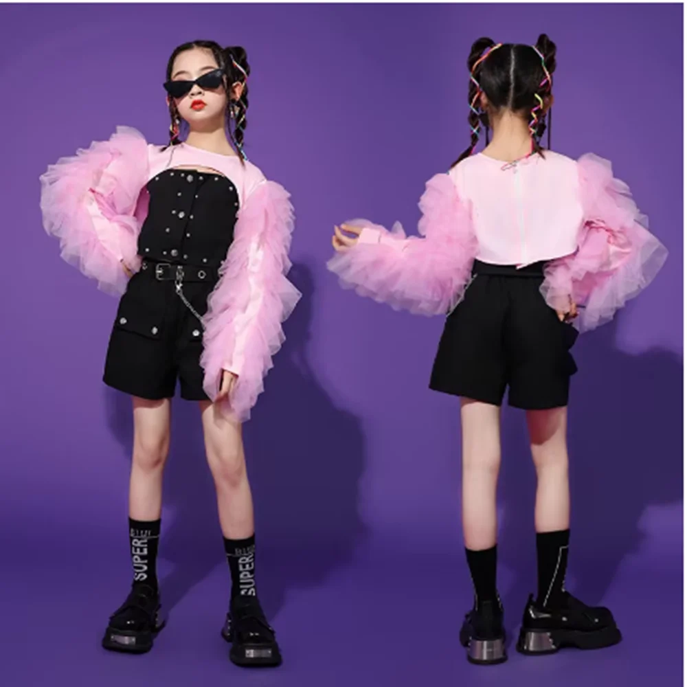 Kpop Stage Outfit Girls Jazz Hip Hop Dance Clothing Kid Model Fashion Performance Suit Children Black Tops Shorts Streetwear
Kpop Stage Outfit Girls Jazz Hip Hop Dance Clothing Kid Model Fashion Performance Suit Children Black Tops Shorts Streetwear