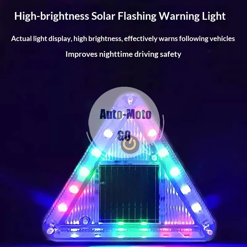 Solar Triangle LED Flashing Warning Light Easy Install High Brightness Safety Light for Auto Night Emergency Use
Solar Triangle LED Flashing Warning Light Easy Install High Brightness Safety Light for Auto Night Emergency Use