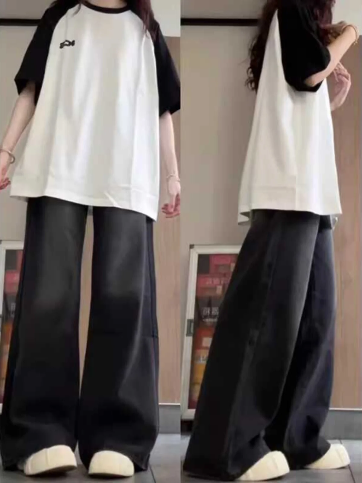High Waist Wide Leg Jeans Women's Spring Autumn plus Size Loose Straight Loose Slimming Draping Floor-Length Pants
High Waist Wide Leg Jeans Women's Spring Autumn plus Size Loose Straight Loose Slimming Draping Floor-Length Pants