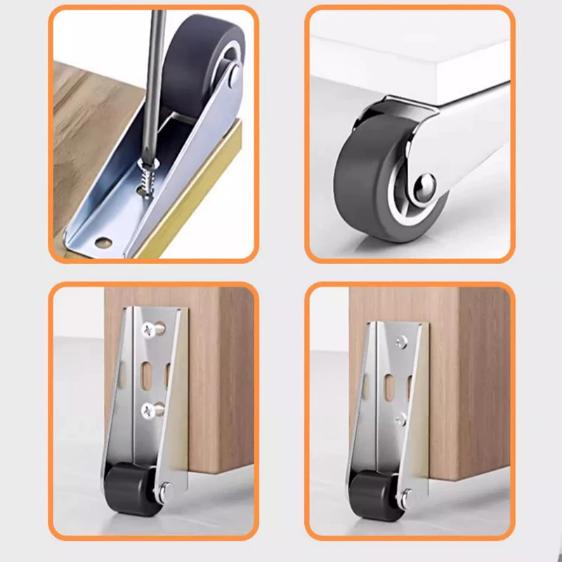4Pcs Side-Mounted Casters, Silent Rubber Wheels, Drawer Caster, for Furniture, Kitchen Cabinet, Table, Loading Capacity 20KG
4Pcs Side-Mounted Casters, Silent Rubber Wheels, Drawer Caster, for Furniture, Kitchen Cabinet, Table, Loading Capacity 20KG