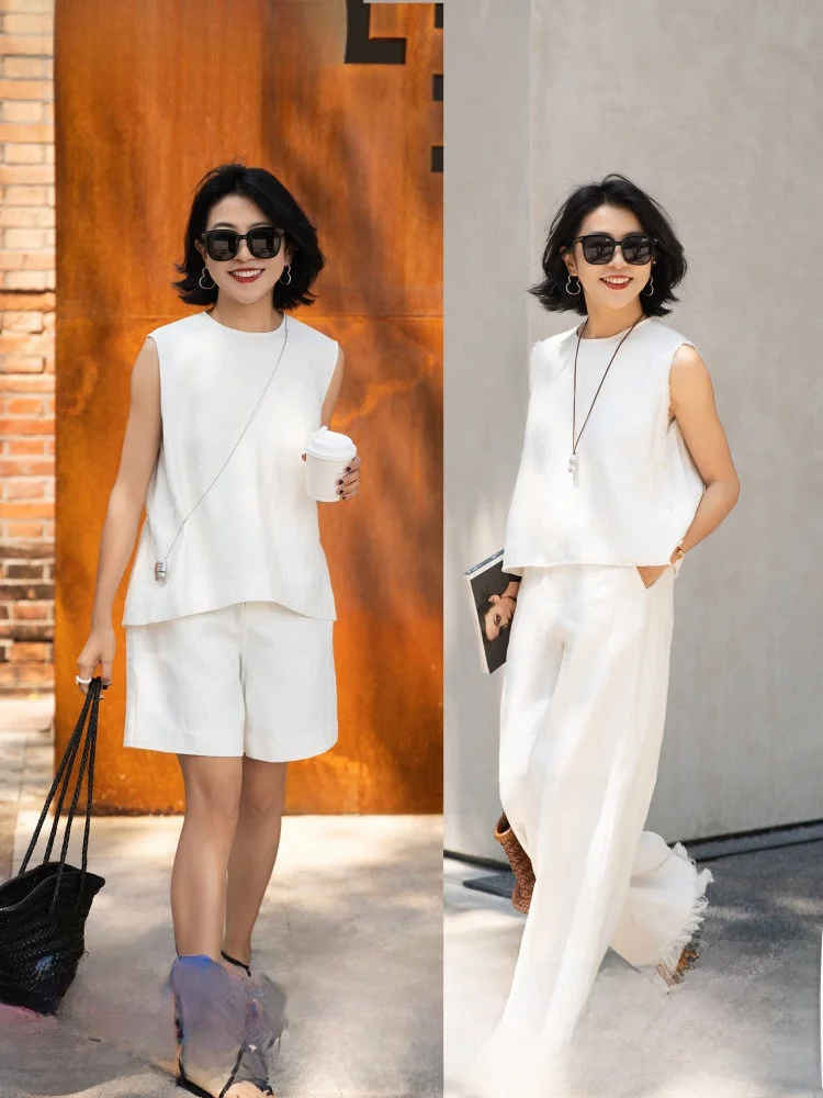 Effortless High-End Relaxation Elephant And Giraffe Pattern Linen Set 505205 Short H-Shape Vest Women's Fashion Summer 2025
Effortless High-End Relaxation Elephant And Giraffe Pattern Linen Set 505205 Short H-Shape Vest Women's Fashion Summer 2025