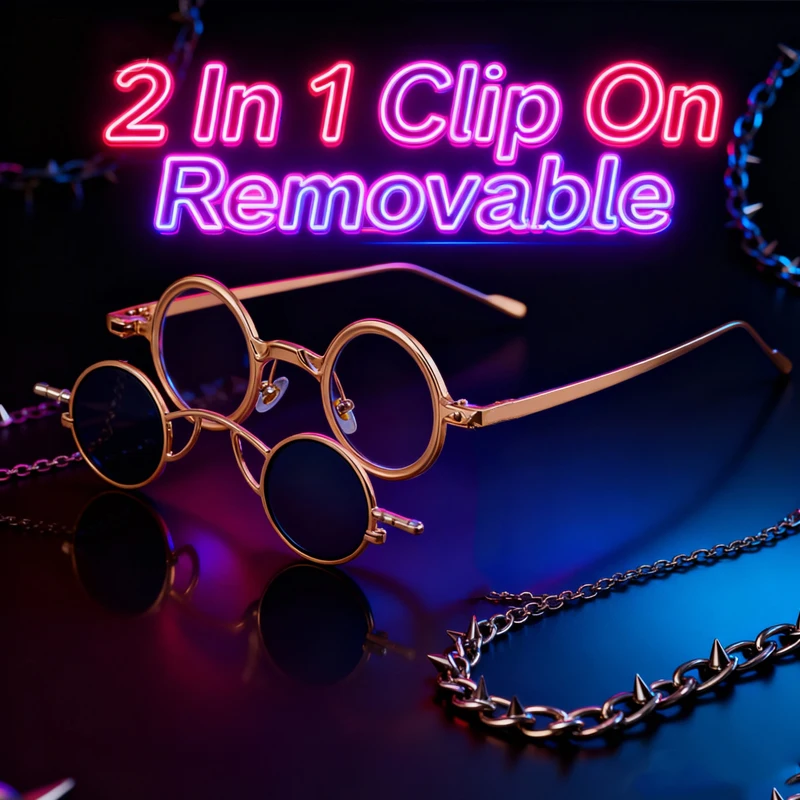 2 In 1 Clip On Removable Round Sunglasses Women 2026 Luxury Brand Retro Small Metal Frame Prescription Sun Glasses For Ladies
2 In 1 Clip On Removable Round Sunglasses Women 2026 Luxury Brand Retro Small Metal Frame Prescription Sun Glasses For Ladies