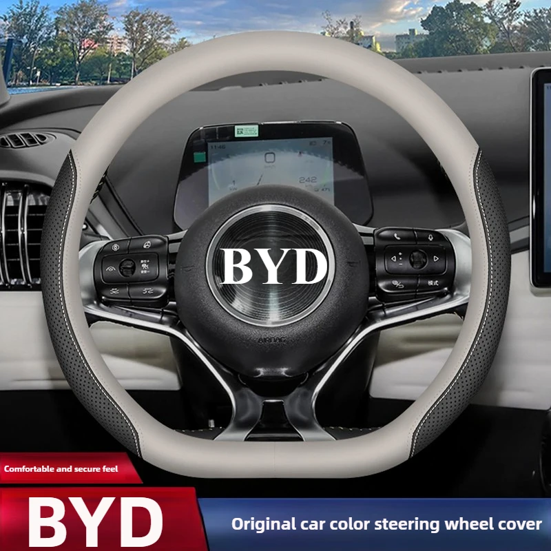Leather Car Steering Wheel Cover for BYD Song Plus Dolphin Mini Seagull Sealion 7 Atto 3 Shark 6 Yuan Up Accessories 2026 
Leather Car Steering Wheel Cover for BYD Song Plus Dolphin Mini Seagull Sealion 7 Atto 3 Shark 6 Yuan Up Accessories 2026