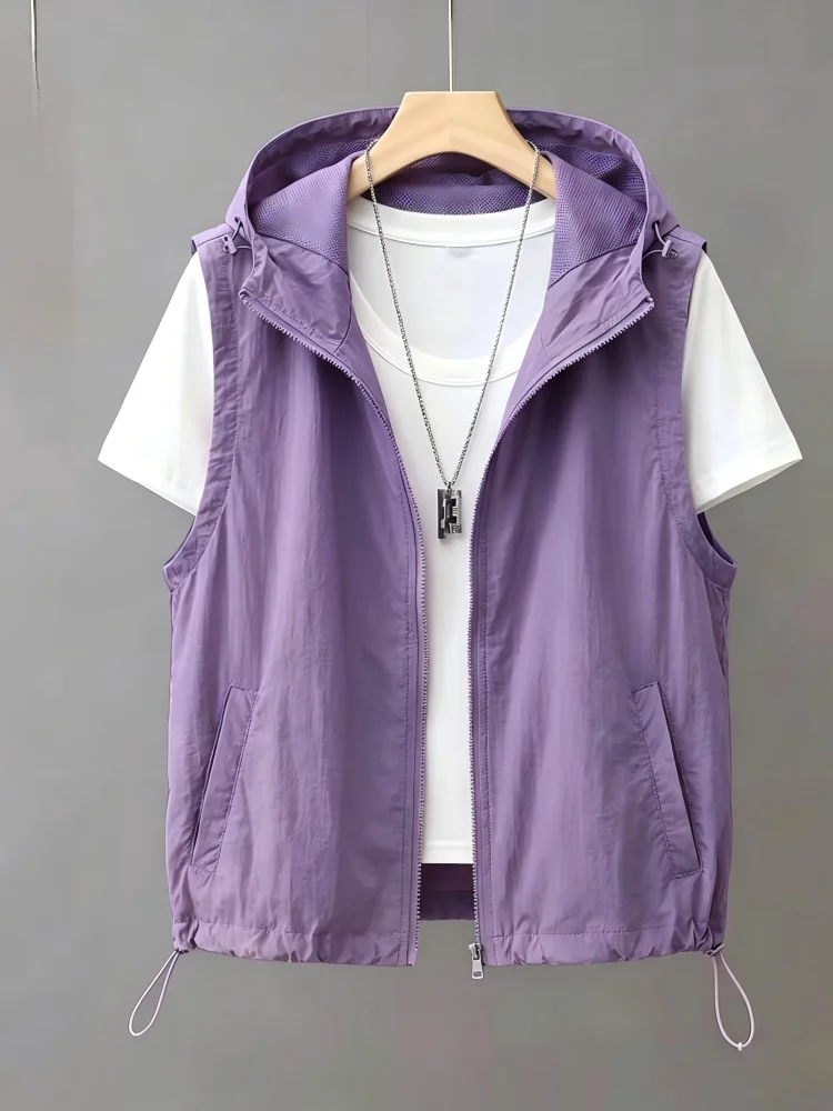 Women's Sleeveless Hooded Vest 2024 Spring Summer Outdoor Lightweight Loose Outerwear Sun Protection Clothing Casual Style
Women's Sleeveless Hooded Vest 2024 Spring Summer Outdoor Lightweight Loose Outerwear Sun Protection Clothing Casual Style