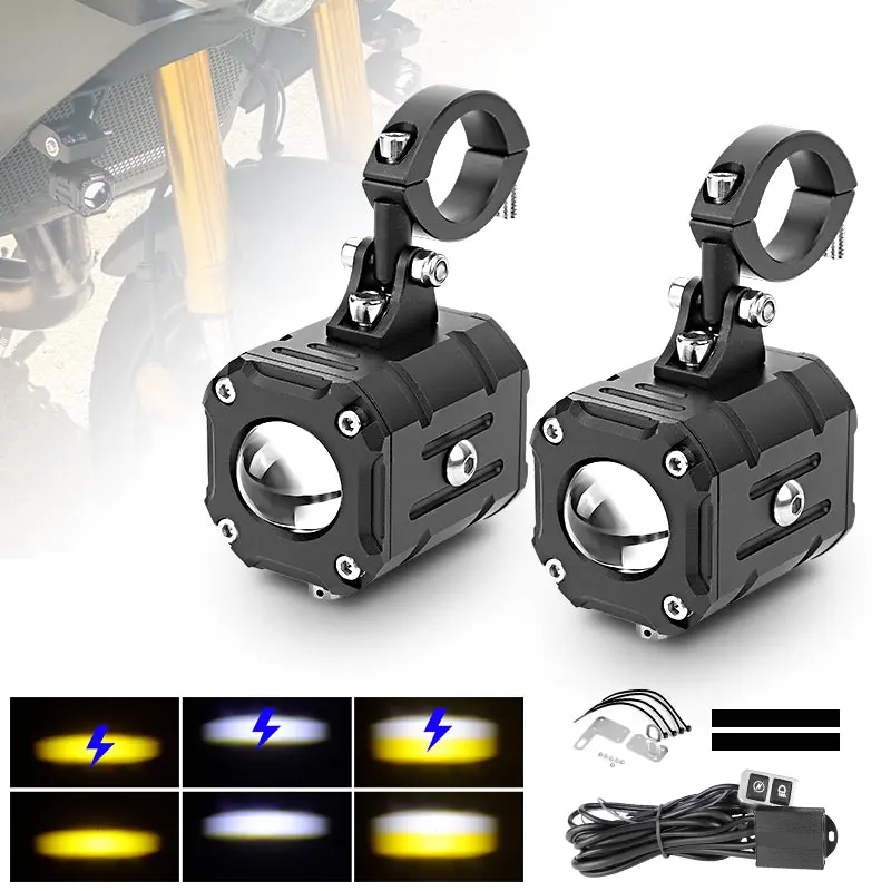 Pair 80W Motorcycle Headlight Fog Lights Led Auxiliary Driving Light Spotlight Headlamp Dual Color Flasher Farol Moto Fog Lamp
Pair 80W Motorcycle Headlight Fog Lights Led Auxiliary Driving Light Spotlight Headlamp Dual Color Flasher Farol Moto Fog Lamp