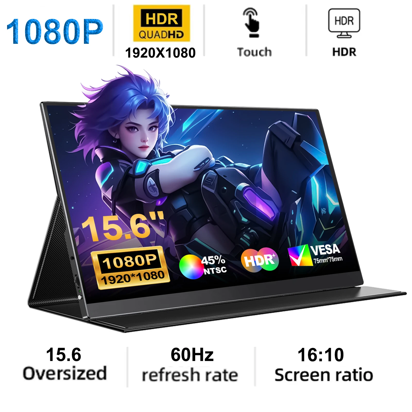 15.6" Touch Non-Touch Option Portable Monitor 3840x2400 100% sRGB Thunderbolt USB-C HDMI for Phone, PS5, Laptop PC Second Screen
15.6" Touch Non-Touch Option Portable Monitor 3840x2400 100% sRGB Thunderbolt USB-C HDMI for Phone, PS5, Laptop PC Second Screen
